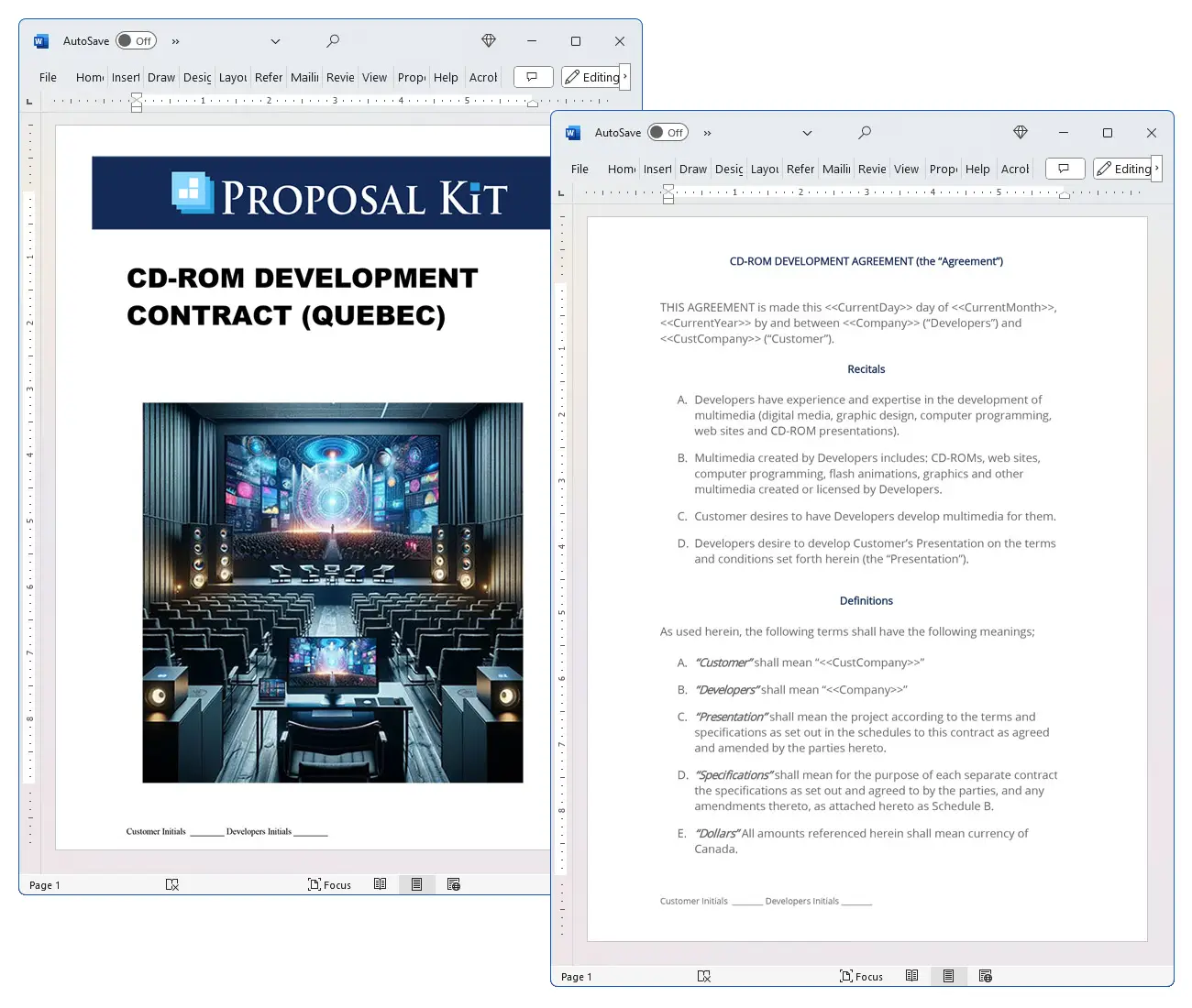 CD-ROM Development Contract (Quebec) Concepts