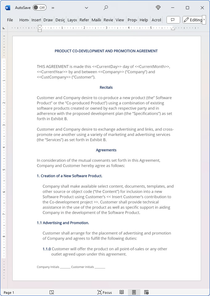 Software Co-development Contract