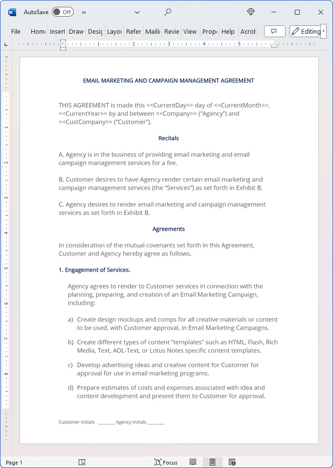 Email Marketing and Campaign Agreement