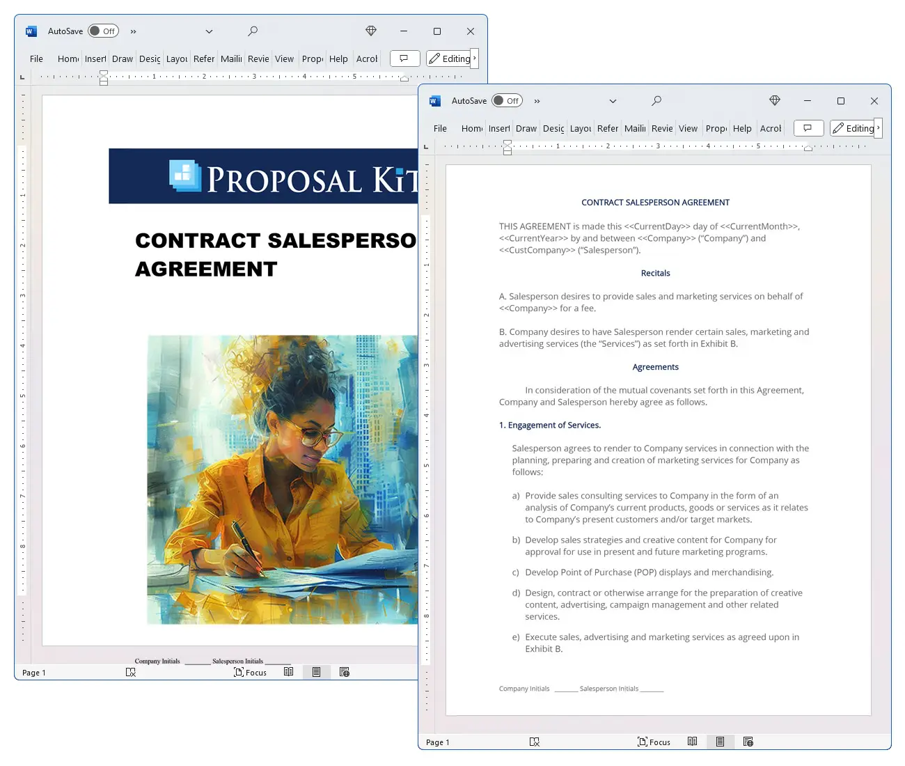 Contract Salesperson Agreement Concepts
