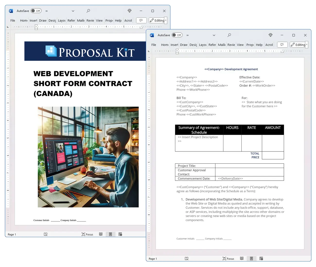 Web Development Short Form Contract (Canada) Concepts