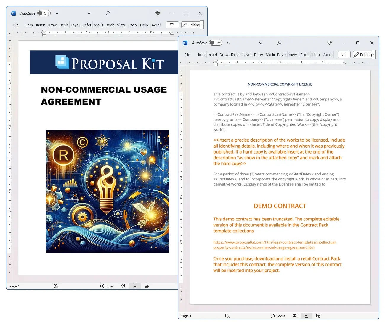 Non-commercial Usage Agreement Concepts