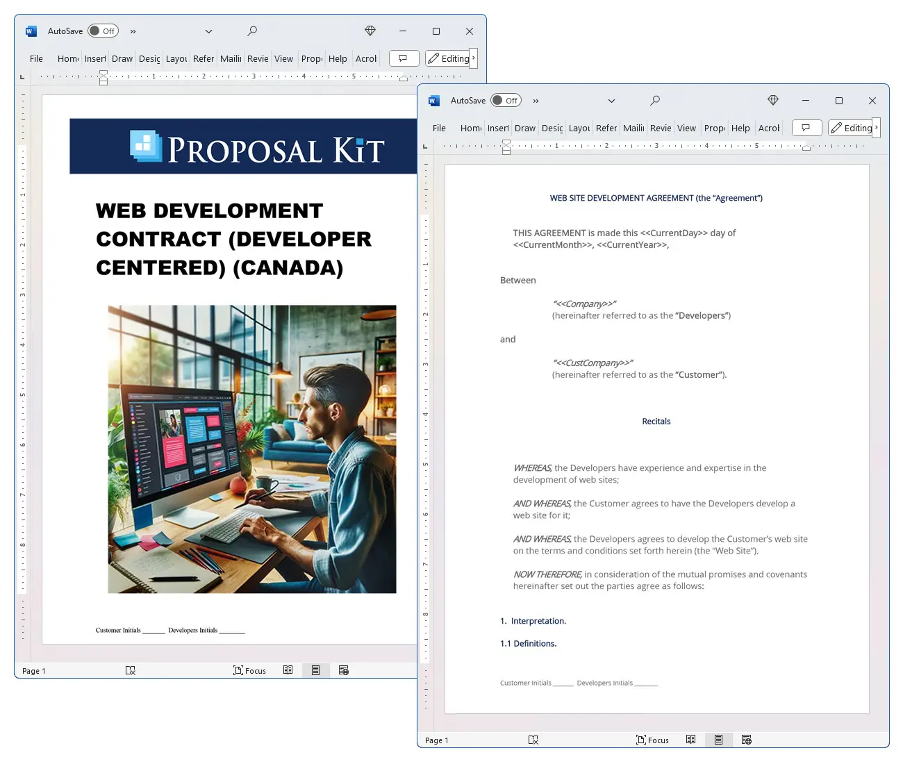 Web Development Contract (Developer Centered) (Canada) Concepts