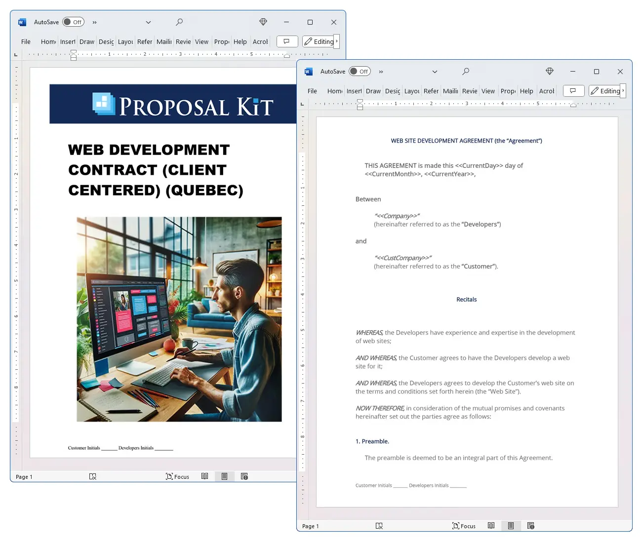 Web Development Contract (Client Centered) (Quebec) Concepts