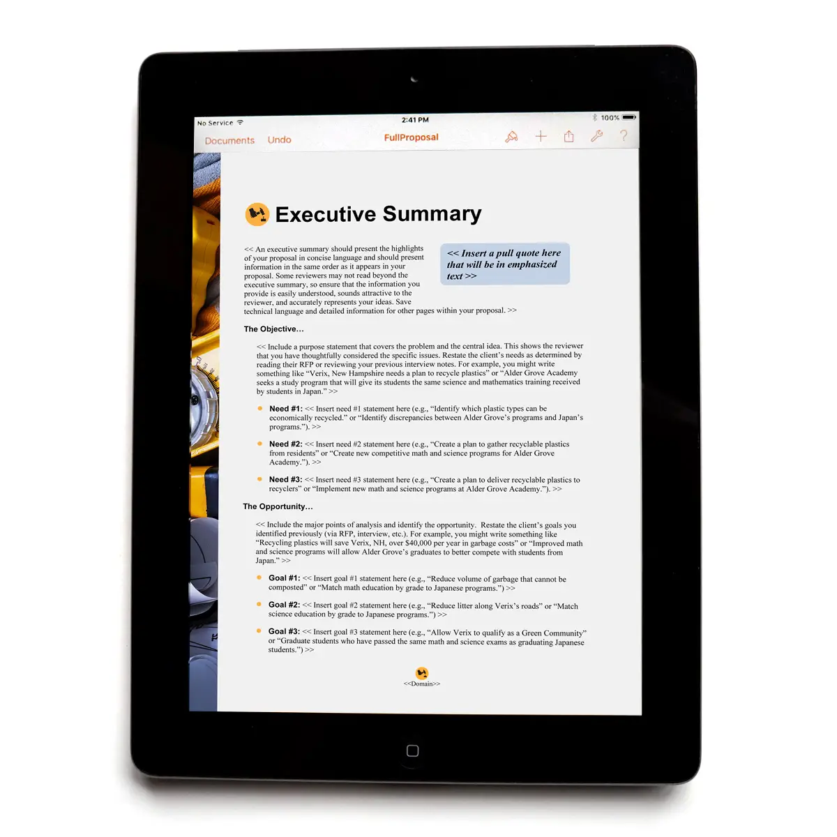 iPad Proposal and Quote Writing Using Proposal Kit