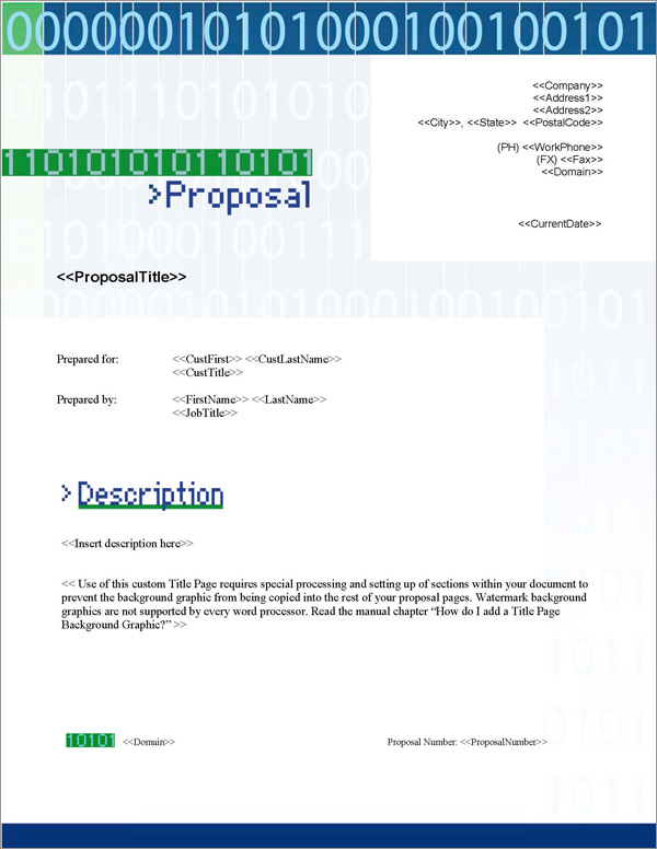 Proposal Pack Tech #2 Title Page