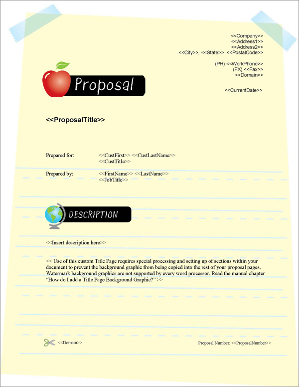 Proposal Pack Education #2 Title Page