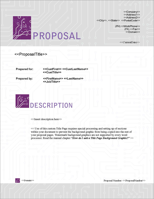 Proposal Pack Tech #5 Title Page