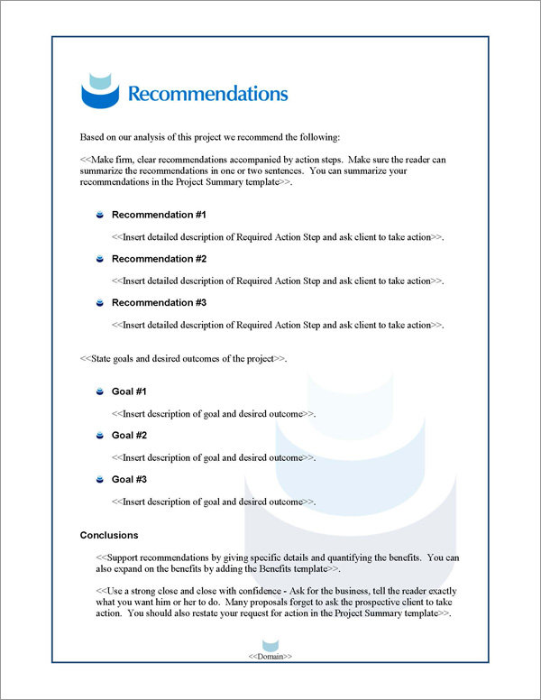 Proposal Pack Contemporary #11 Recommendations Page