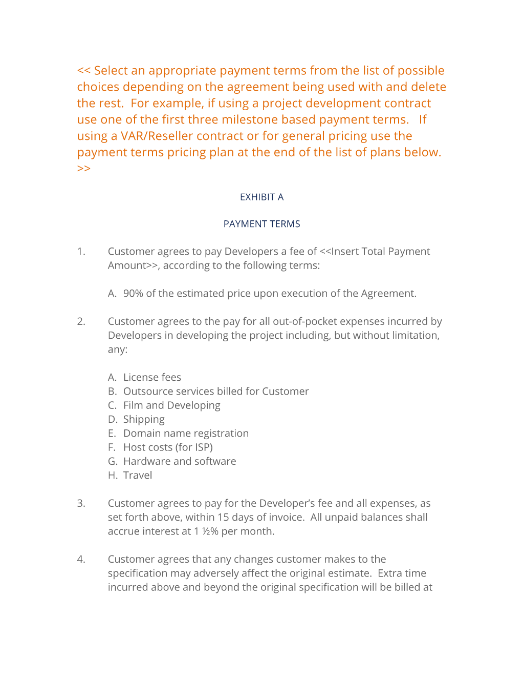 Exhibit A Payment Terms 3 Easy Steps