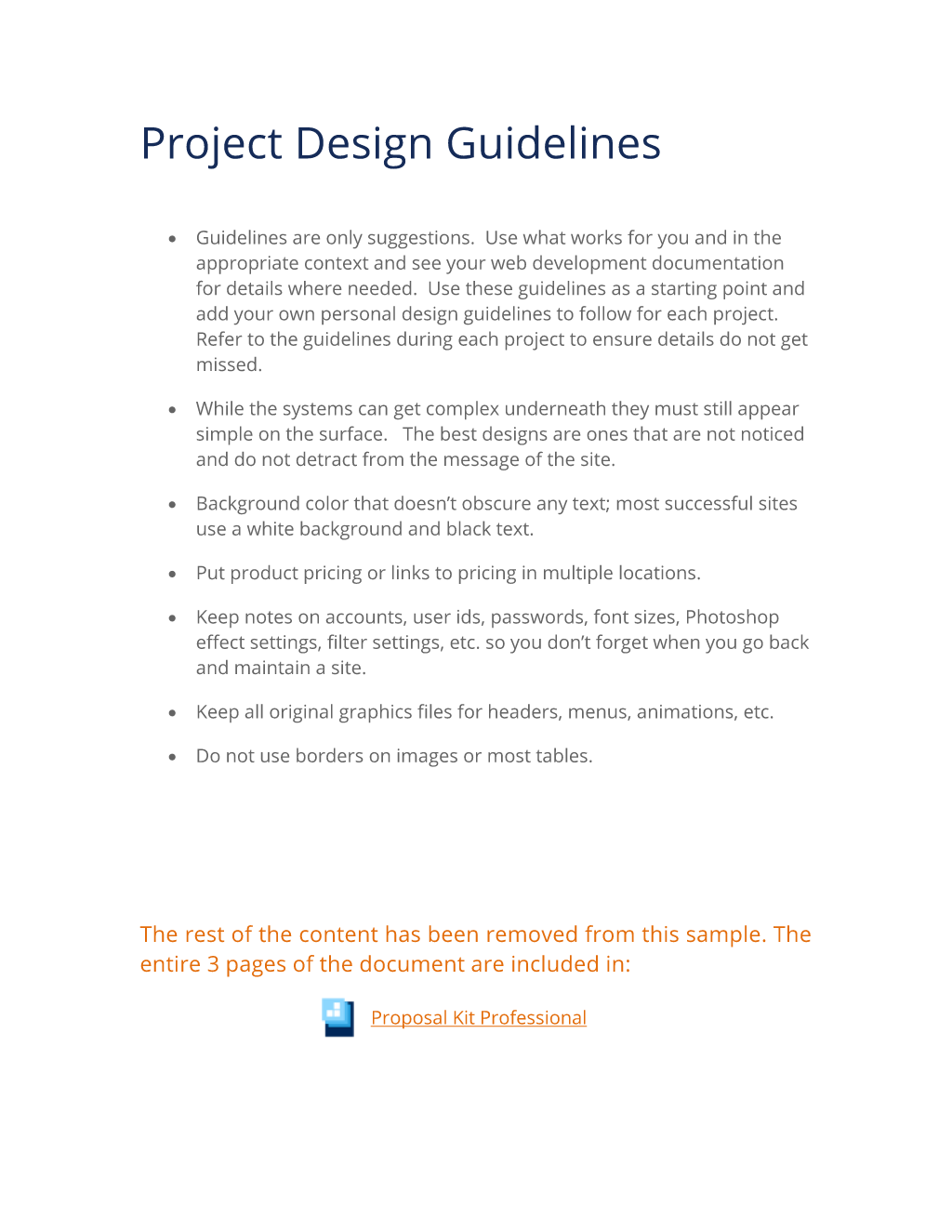 Project Design Guidelines