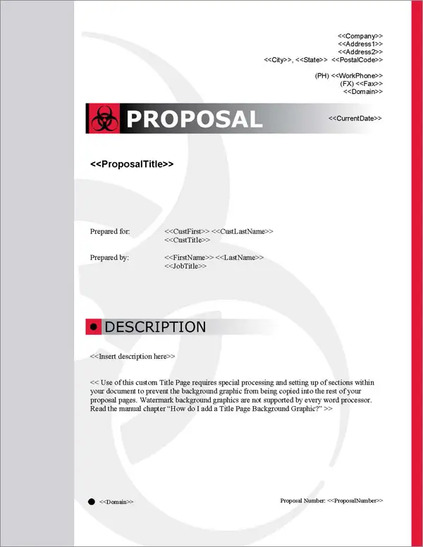 Proposal Pack Safety #1 Title Page