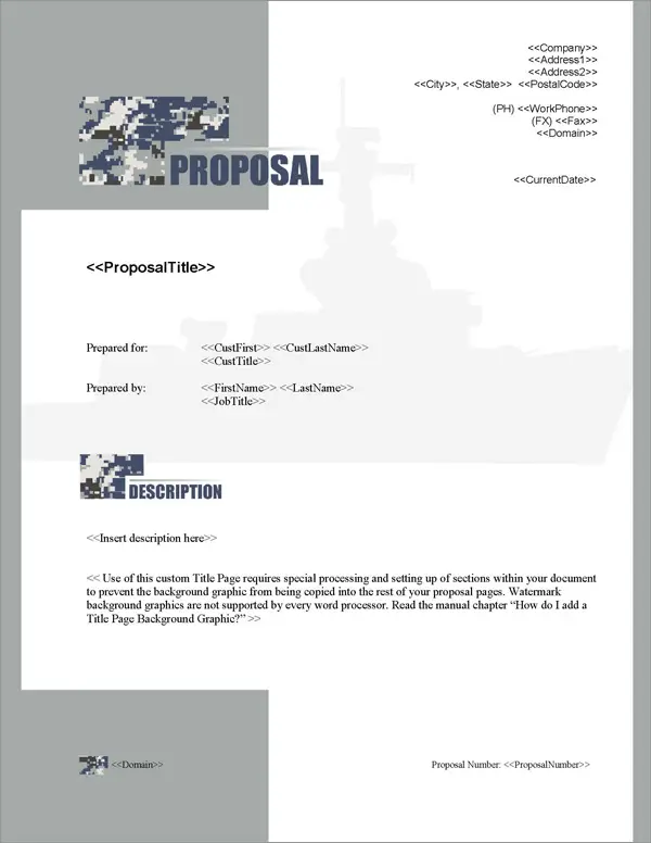 Proposal Pack Military #4 Title Page