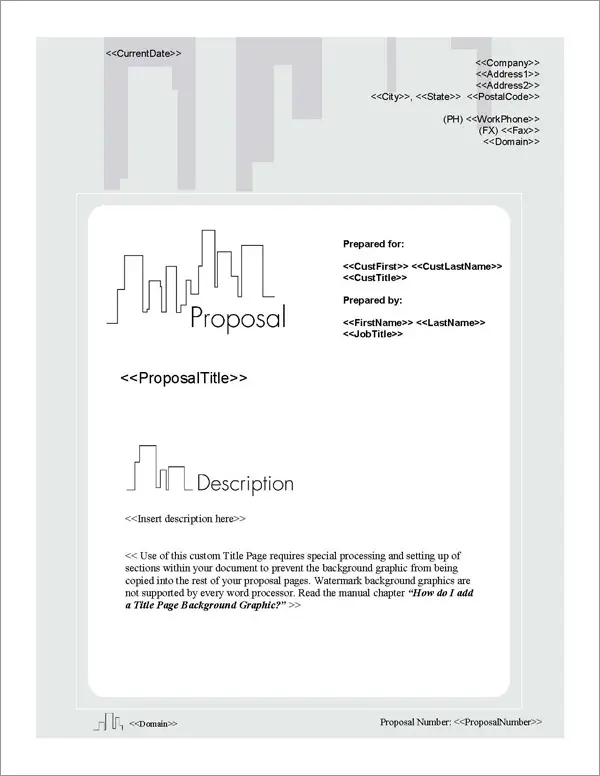 Proposal Pack Skyline #3 Title Page