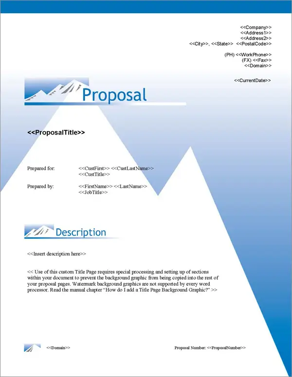 Proposal Pack Outdoors #1 Title Page