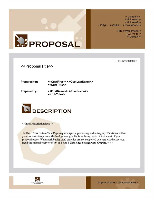 Proposal Pack Construction #3 Title Page