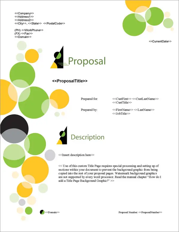 Proposal Pack Concepts #6 Title Page