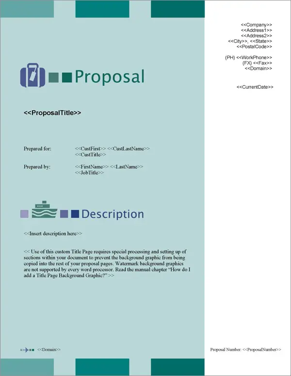 Proposal Pack Travel #2 Title Page