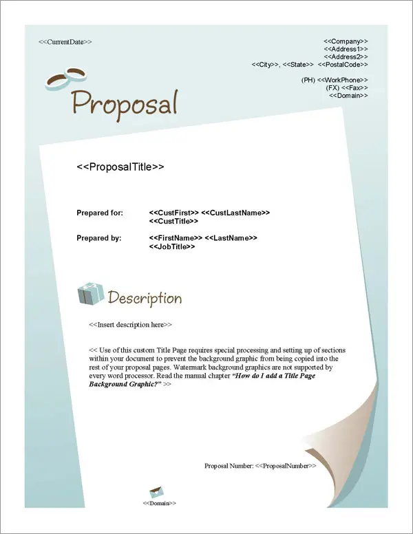 Proposal Pack Wedding #1 Title Page