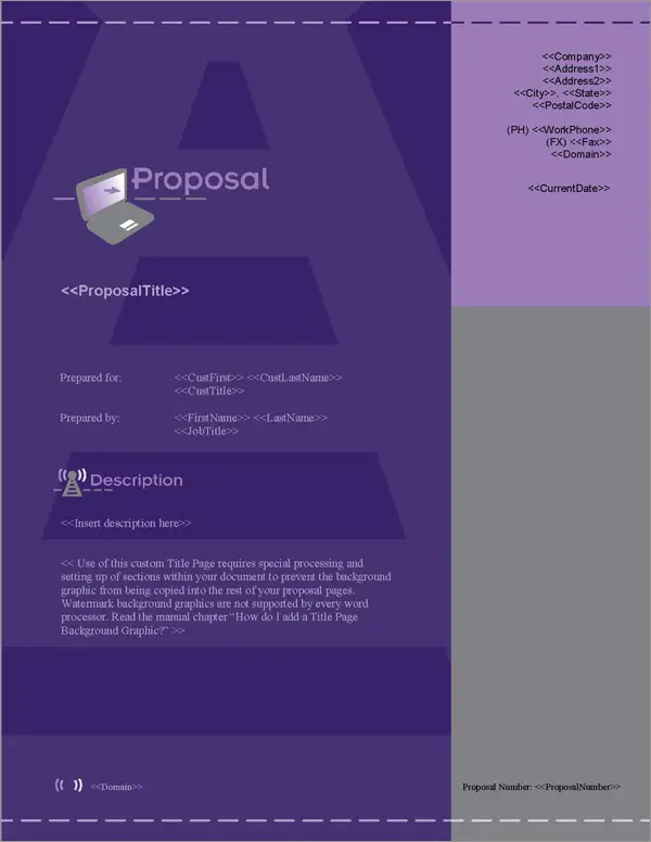 Proposal Pack Wireless #1 Title Page