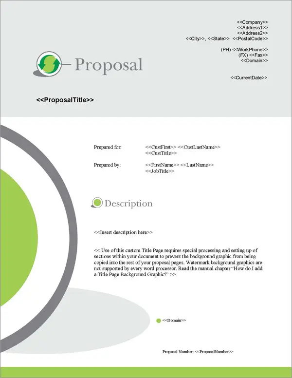 Proposal Pack Environmental #3 Title Page