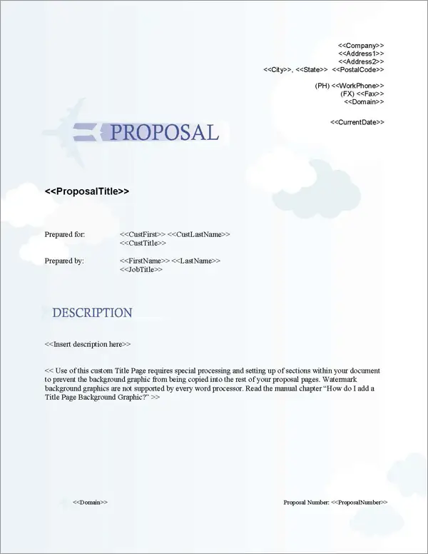 Proposal Pack Aerospace #1 Title Page