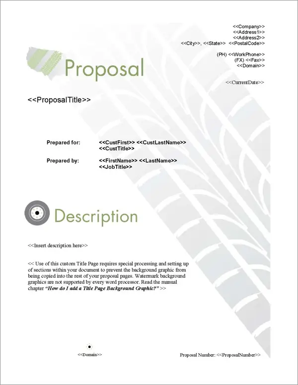 Proposal Pack Transportation #1 Title Page