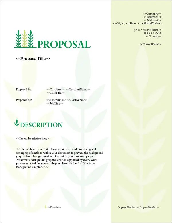 Proposal Pack Agriculture #3 Title Page