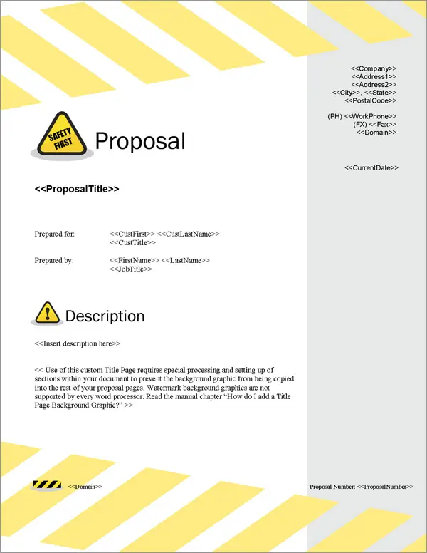 Proposal Pack Safety #3 Title Page