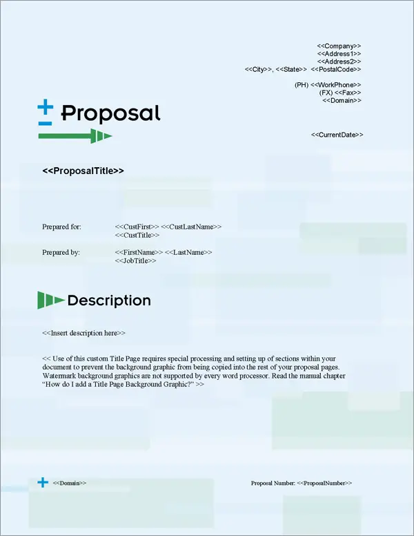 Proposal Pack Electrical #3 Title Page