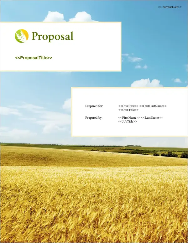 Proposal Pack Agriculture #4 Title Page