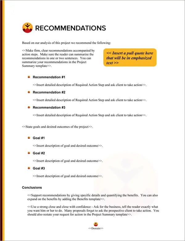 Proposal Pack Business #24 Recommendations Page