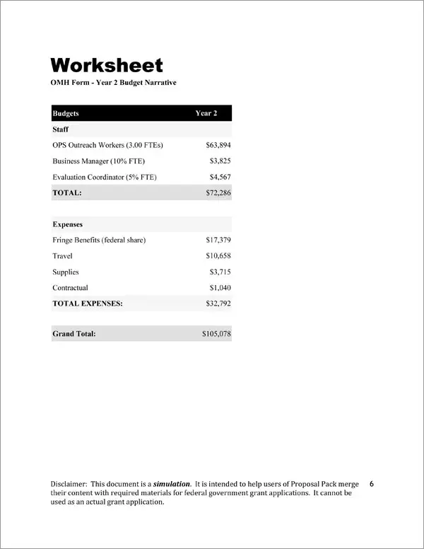 Proposal Pack for Government Grants Back Page