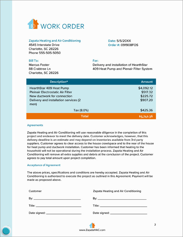 Hvac Bid Proposal Template