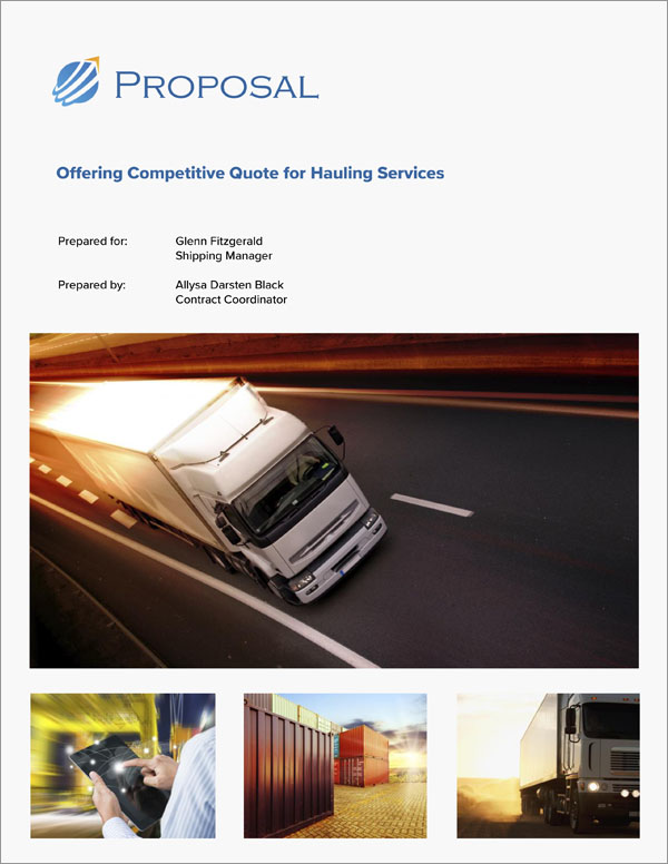 Transportation Shipping Services Sample Proposal a Template