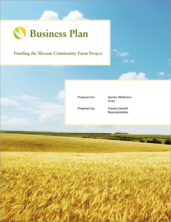 write a business plan on agriculture