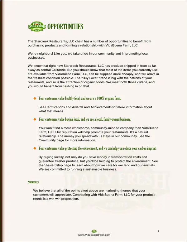 Proposal Pack Agriculture #5 Body Page