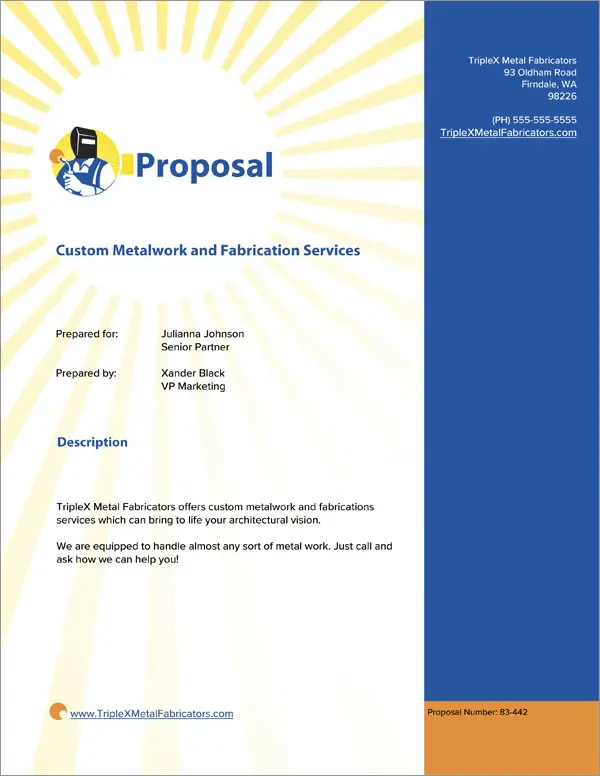 Proposal Pack Industrial #2 Title Page