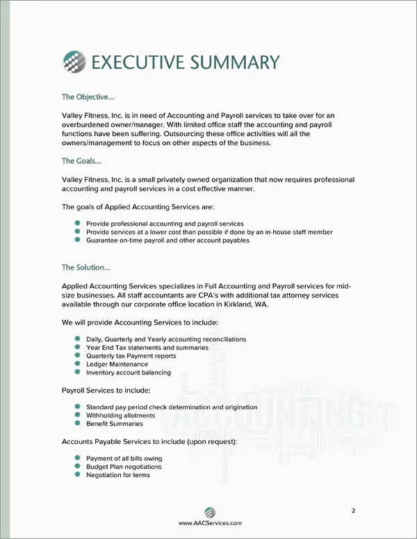 Proposal Pack Accounting #1 Body Page