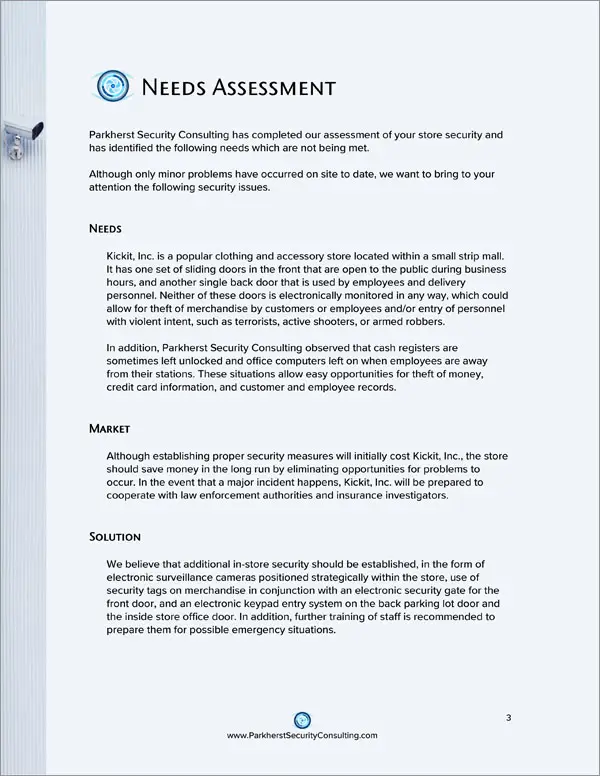 Proposal Pack Security #8 Body Page